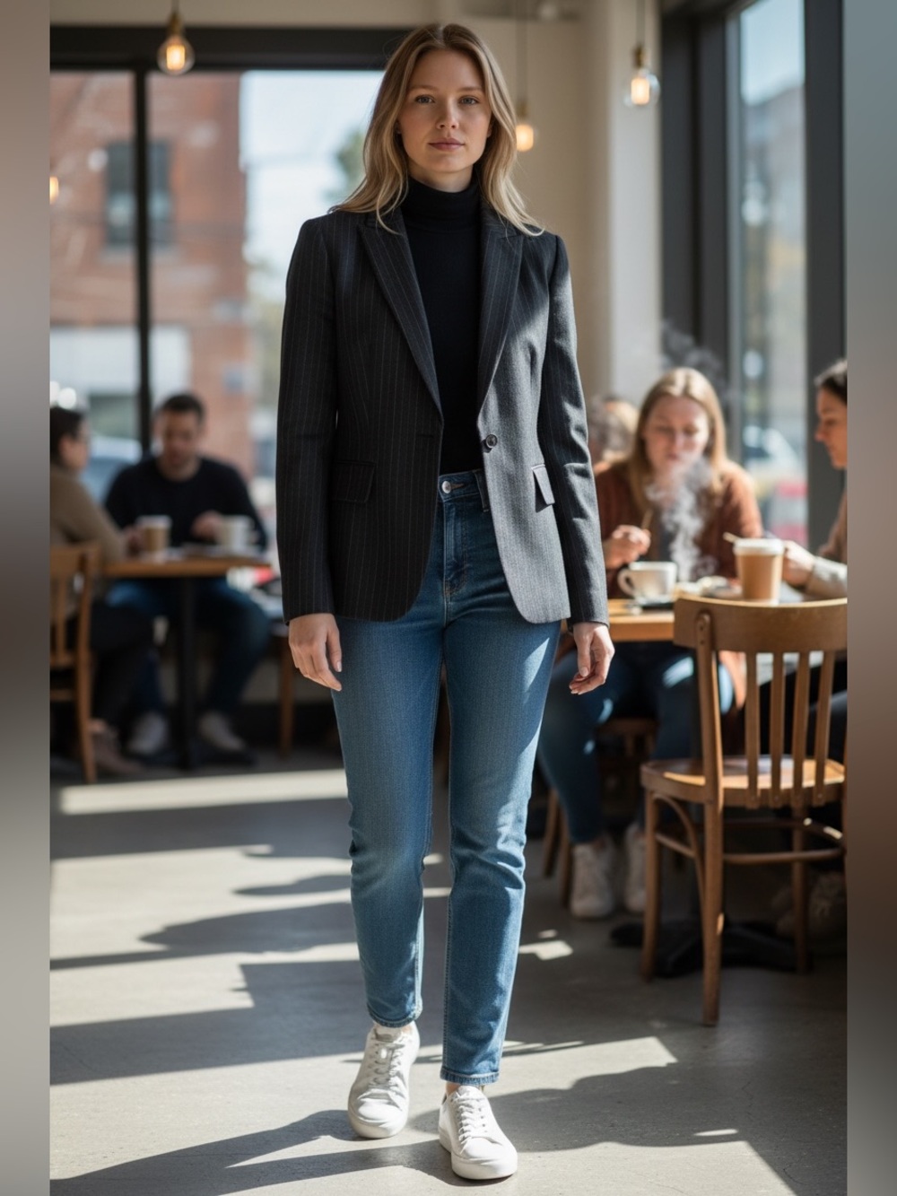 Calvin Klein Blazer Suit Jacket | Striped Black